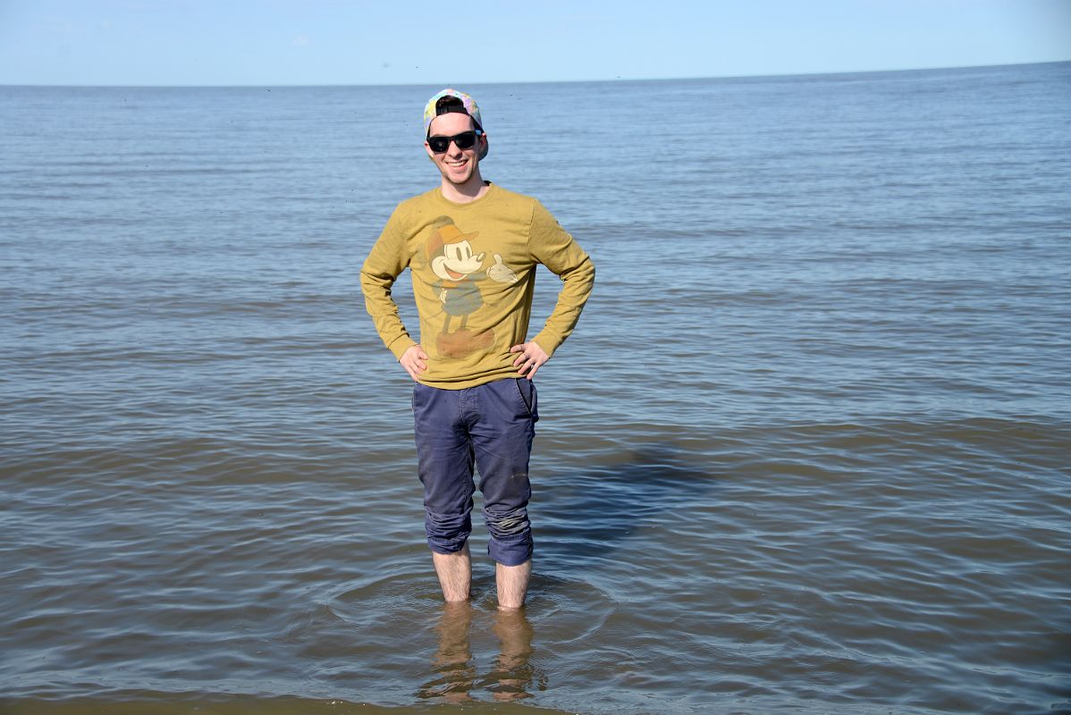 11A Peter Ryan Wading In The Arctic Ocean On Arctic Ocean Tuk Tour In Tuktoyaktuk Northwest Territories